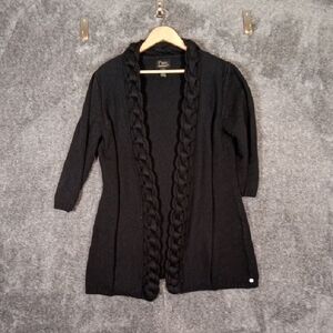 Pure Handknit Breaded Open Cardigan Heavy Womens L/XL